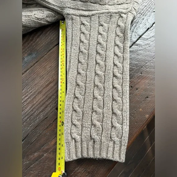 LAST CHANCE EUC ABERCROMBIE & FITCH CHUNKY CABLE KNIT V-NECK CARDIGAN, BROWN L - Picture 10 of 11